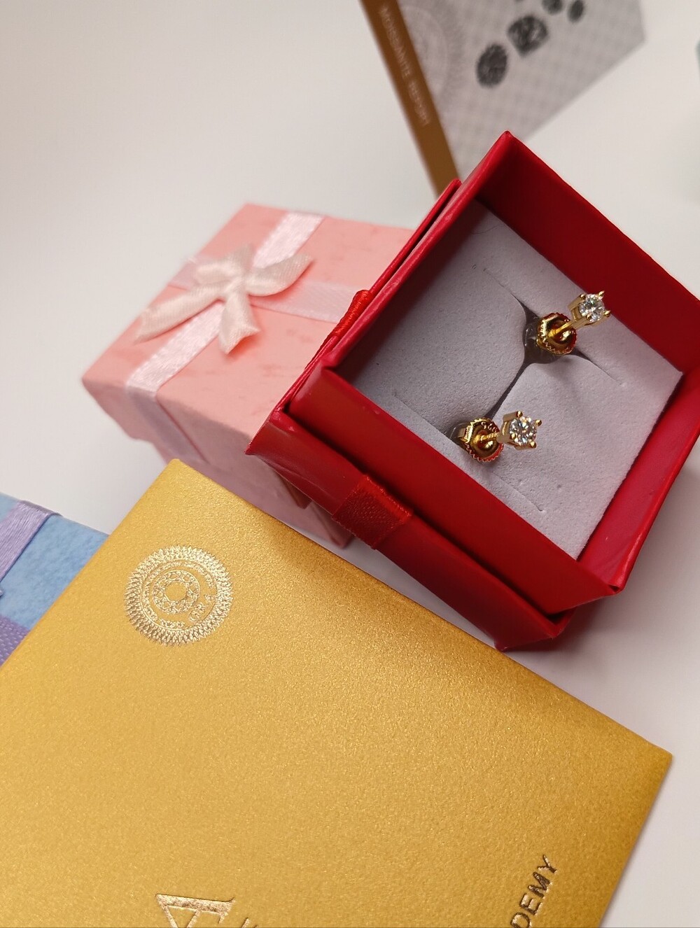3mm GOLD Studded Moissanite Earrings